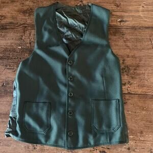 Pine green polyester 70's style vest  small